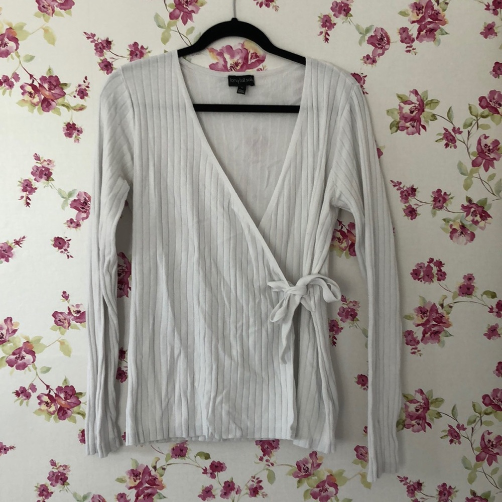 Long Tall Sally Ribbed Wrap-Front Sweater